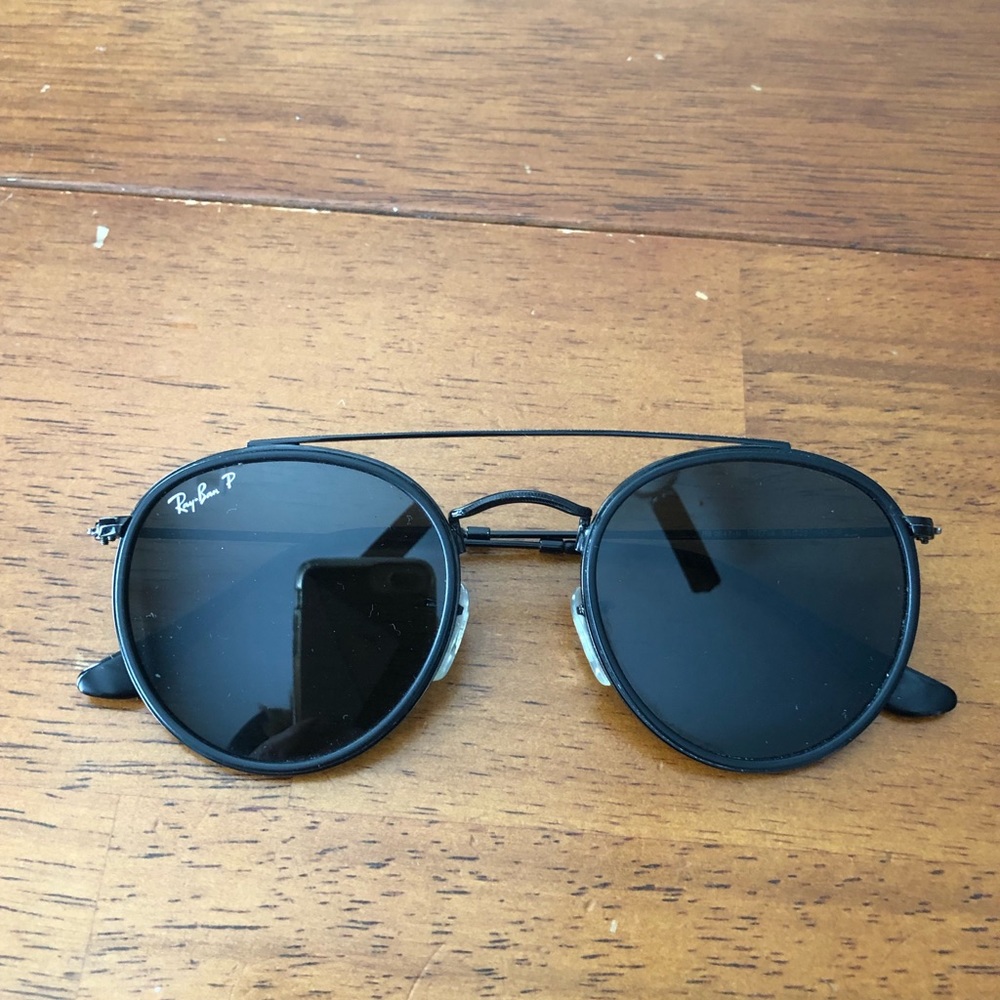 Ray-Ban Round Double Bridge Sunglasses in Black